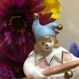RARE Vintage Sekiguchi Porcelain 🎶Music Box, Clown w/Dog “If I Were A Rich Man”